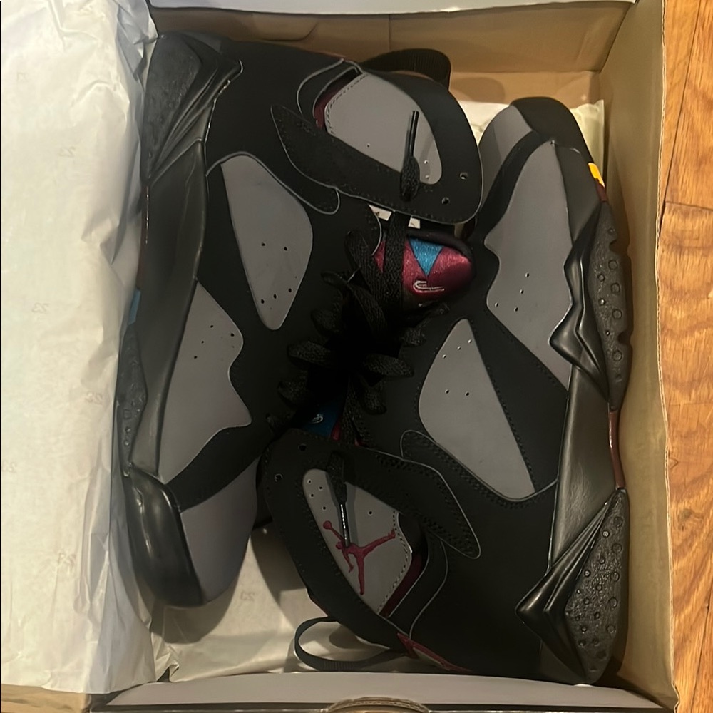 Jordan Retro 7 Black and Gray Sneakers